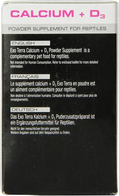 Show full view: Exo Terra Calcium + Vitamin D3 Powder Reptile Supplement, 3.2-oz box slide 2 of 6
