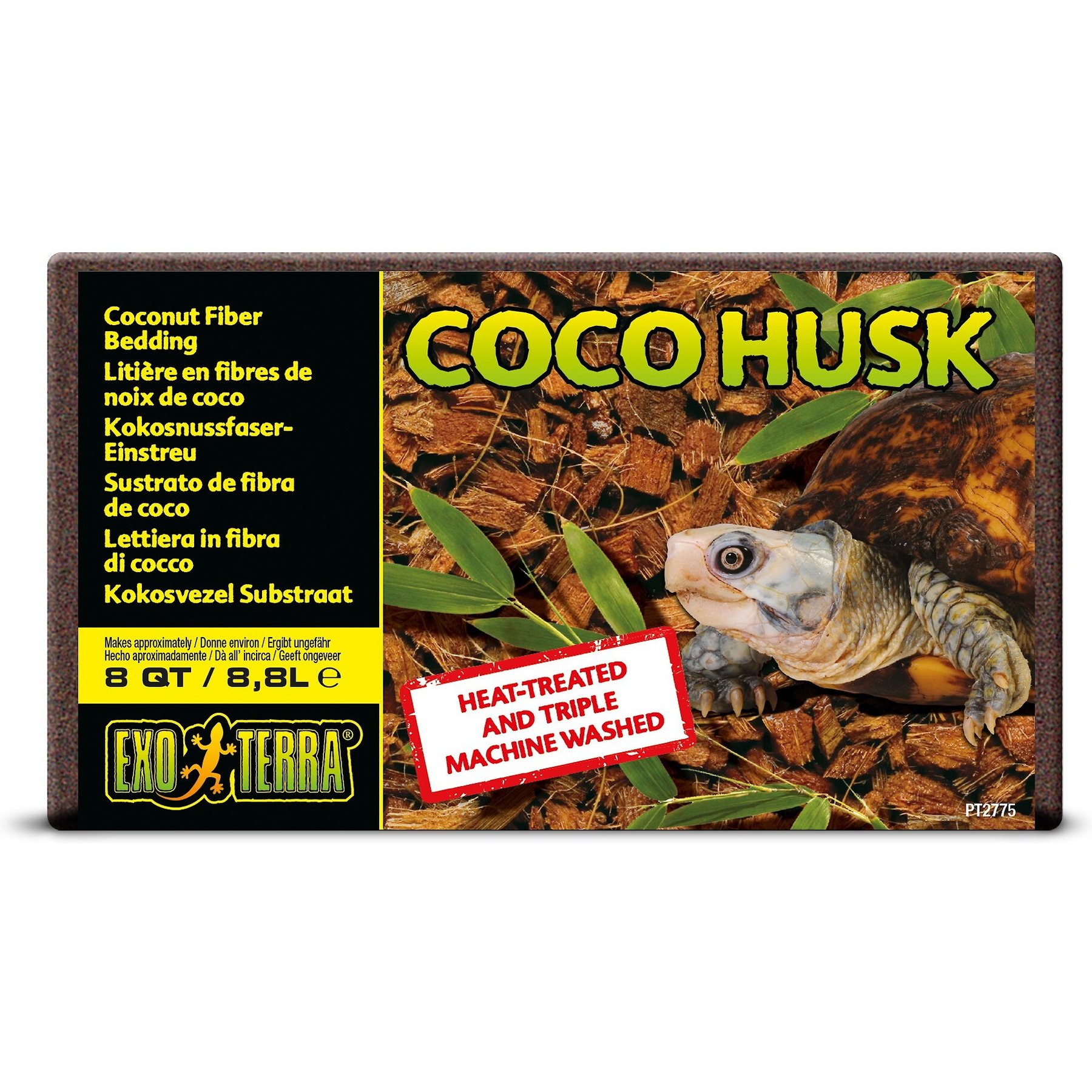 Exo Terra Coco Husk Brick Tropical Terrarium Reptile Substrate, 8-qt, bundle of 3
