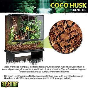 Exo Terra Coco Husk Brick Tropical Terrarium Reptile Substrate, 8-qt