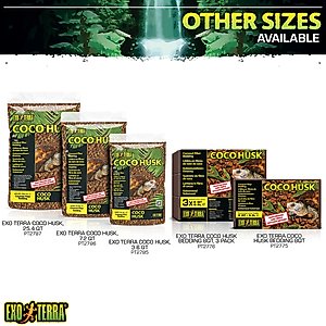 Exo Terra Coco Husk Brick Tropical Terrarium Reptile Substrate, 8-qt