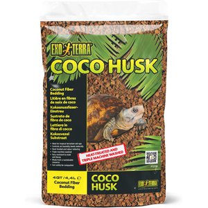 Exo Terra Coco Husk Tropical Terrarium Reptile Substrate, 4-qt