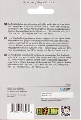 Show full view: Exo Terra Crickets Vacuum Packed Reptile Food, 0.53-oz bag slide 2 of 3