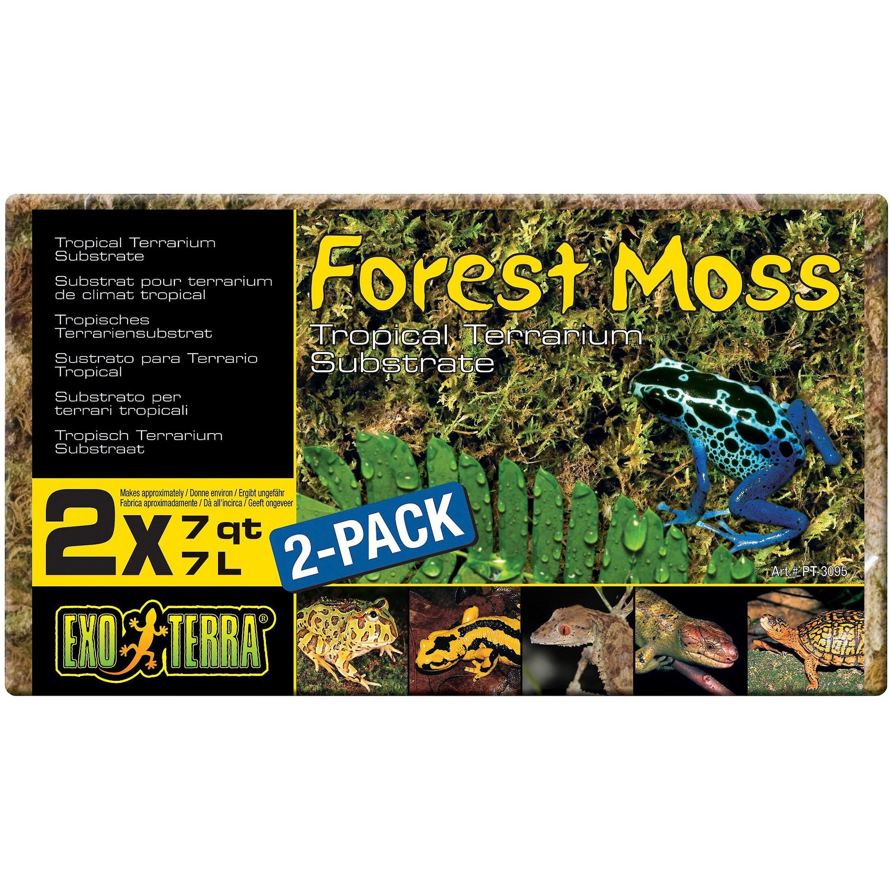 Exo Terra Forest Moss Tropical Terrarium Reptile Substrate, 7-qt, 2 ct