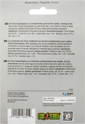 Show full view: Exo Terra Grasshoppers Vacuum Packed Reptile Food, 0.53-oz bag slide 2 of 4