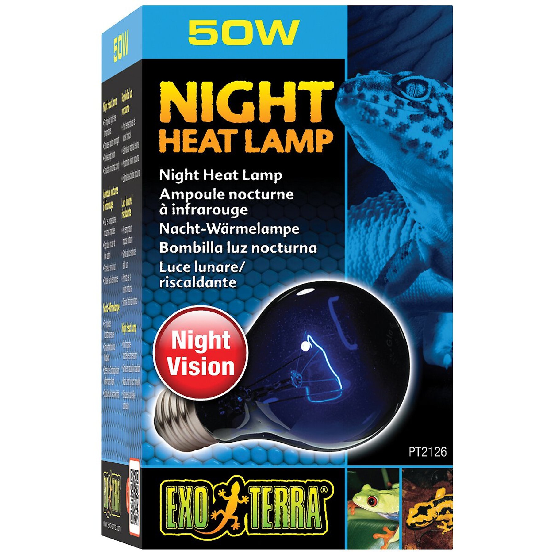 Exo Terra Night Heat Bulb Reptile Lamp, 50-w bulb