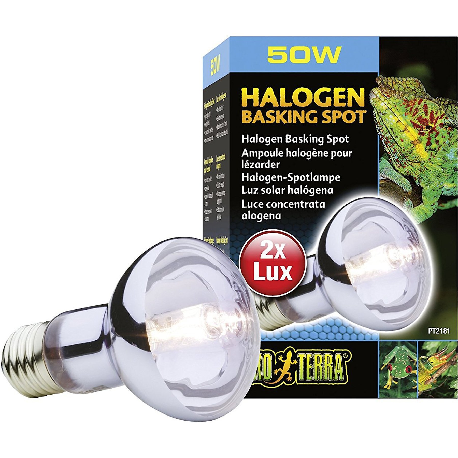 Exo Terra Sun Glo Halogen Daylight Reptile Lamp, 50-w bulb, 3 count