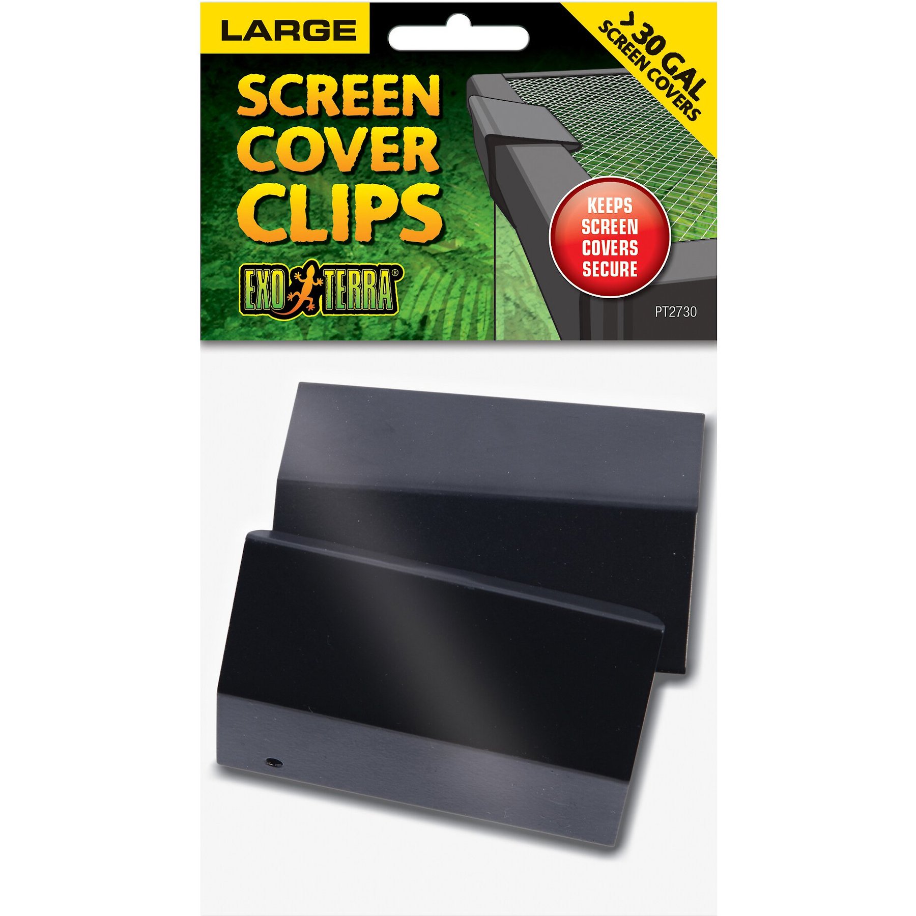 Exo Terra Terrarium Screen Cover Clip Set, Large, 3 count