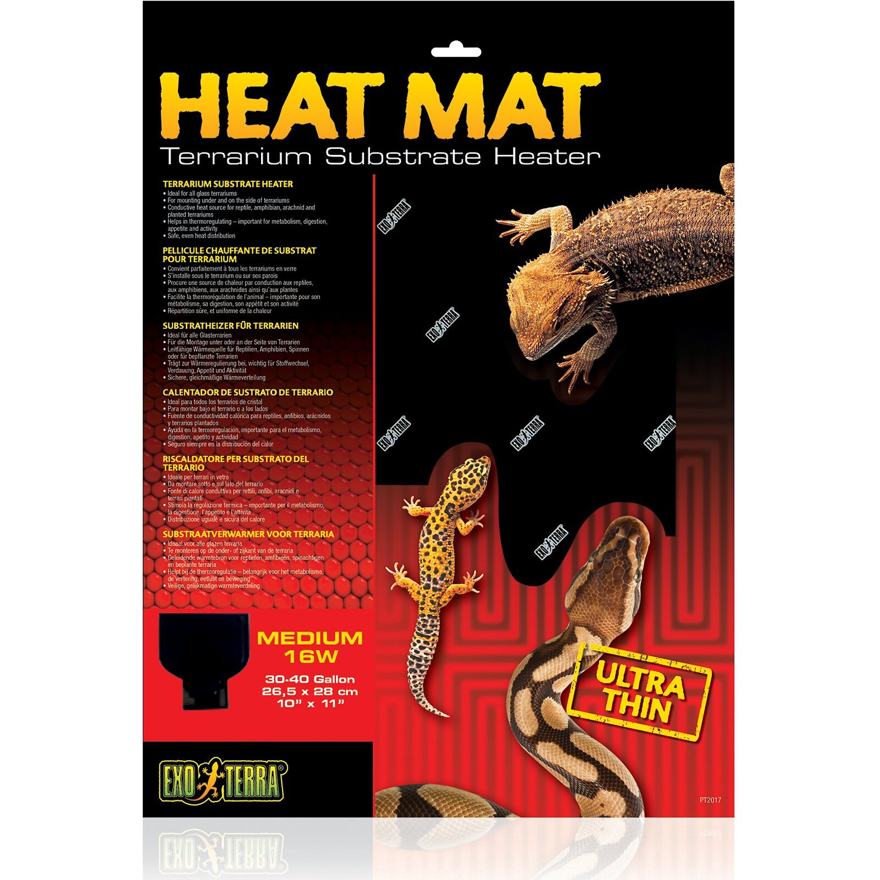 EXO TERRA Ultra Thin Terrarium Substrate Heat Mat, 16 watts