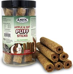 Exotic Nutrition Apple & Oat Puff Sticks Rabbit Treats, 9 count
