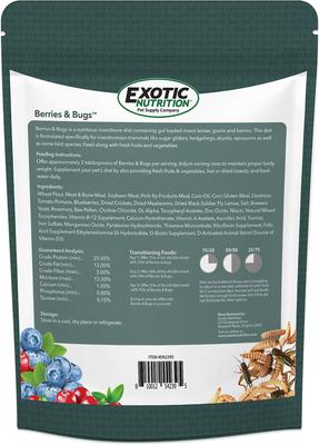 Show full view: Exotic Nutrition Berries & Bugs Sugar Glider & Hedgehog Food, 1.5-lb bag slide 2 of 7