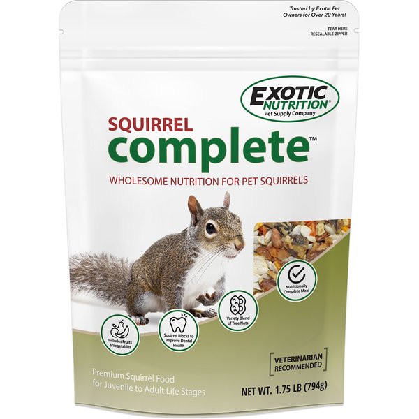 Exotic Nutrition Squirrel Complete Squirrel Food, 1.75-lb bag
