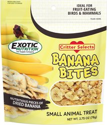 Exotic Nutrition Critter Selects Banana Bites Bird & Small Animal Treats, 2.75-oz bag