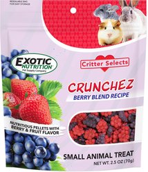 Exotic Nutrition Critter Selects Crunchez Berry Blend Recipe Small Animal Treats, 2.5-oz bag