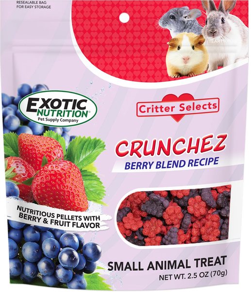 Exotic Nutrition Critter Selects Crunchez Berry Blend Recipe Small Animal Treats, 2.5-oz bag