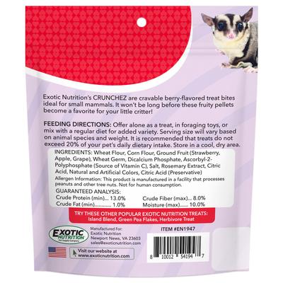 Show full view: Exotic Nutrition Critter Selects Crunchez Berry Blend Recipe Small Animal Treats, 2.5-oz bag slide 2 of 6