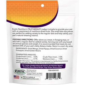 Exotic Nutrition Critter Selects Fruit Medley Small Animal Treats, 4-oz bag