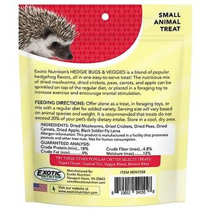 Exotic Nutrition Critter Selects Hedgie Bugs & Veggies Hedgehog Treats, 2.75-oz bag