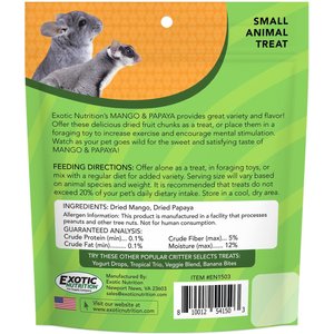 Exotic Nutrition Critter Selects Mango & Papaya Small Animal Treats, 4.5-oz bag