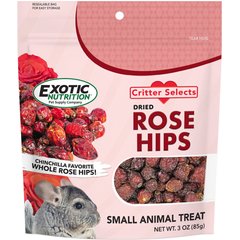 Exotic Nutrition Critter Selects Rose Hips Chinchilla Treats, 3-oz bag
