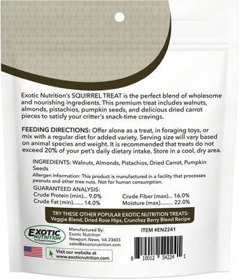 Show full view: Exotic Nutrition Critter Selects Squirrel Treats, 3-oz bag slide 2 of 5