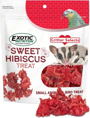 Show full view: Exotic Nutrition Critter Selects Sweet Hibiscus Small Pet Treats, 1.75-oz bag slide 2 of 8