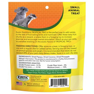 Show full view: Exotic Nutrition Critter Selects Tropical Trio Small Animal Treats, 4.5-oz bag slide 2 of 9