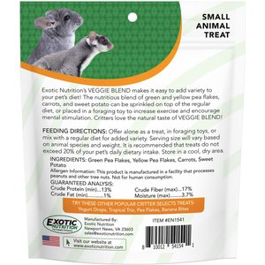 Exotic Nutrition Critter Selects Veggie Blend Small Animal Treats, 3-oz bag