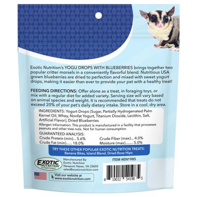 Show full view: Exotic Nutrition Critter Selects Yogu Drops with Blueberries Small Animal Treats, 4.25-oz bag slide 2 of 7