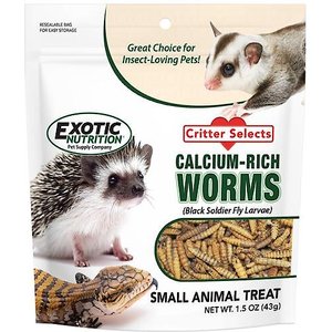 Exotic Nutrition Dried Black Soldier Fly Larvae Small Animal Treats, 1.5-oz bag
