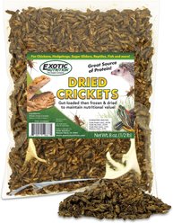 Exotic Nutrition Dried Crickets Small Pet Treats, 8-oz bag