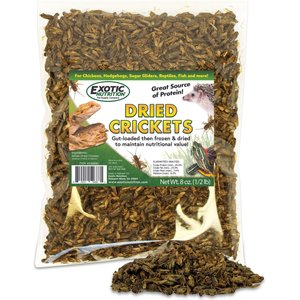 Exotic Nutrition Dried Crickets Small Pet Treats, 8-oz bag