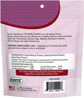 Show full view: Exotic Nutrition Flower Fusion Small Pet Treats, 0.88-oz bag slide 2 of 5