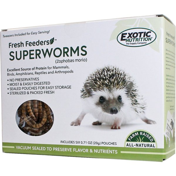 Exotic Nutrition Fresh Feeders Mealworms Reptile Food, 5-oz box