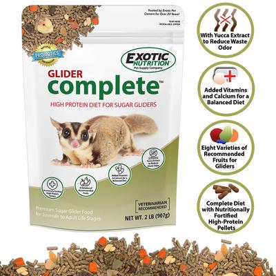 Show full view: Exotic Nutrition Glider Complete Sugar Glider Food, 2-lb bag slide 7 of 9