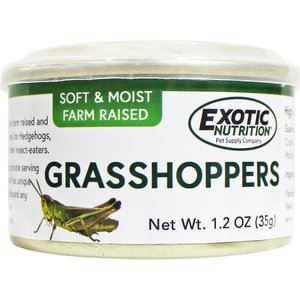 Exotic Nutrition Grasshoppers Hedgehog Treats, 1.2-oz can