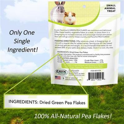 Show full view: Exotic Nutrition Green Pea Flakes Small Pet Treat, 3-oz bag slide 4 of 9