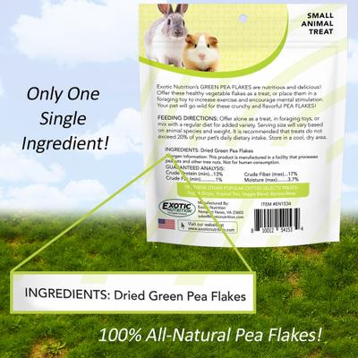 Show full view: Exotic Nutrition Green Pea Flakes Small Pet Treats, 1-lb slide 3 of 7