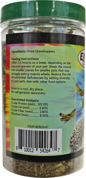Exotic Nutrition Groovy Grasshoppers Small Animal Treats, 1.41-oz jar