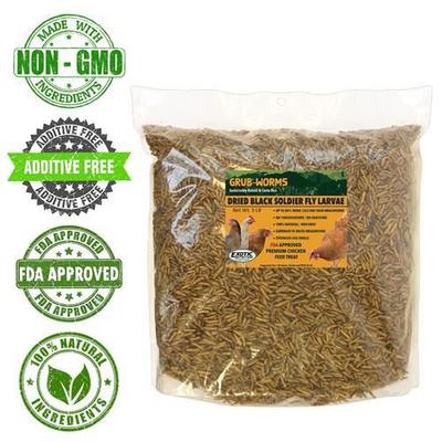 Show full view: Exotic Nutrition Grub-Worms Dried Black Soldier Fly Larvae Bird food, 5-lb bag slide 5 of 9