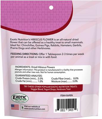 Show full view: Exotic Nutrition Hibiscus Flower Small Pet Treats, 1-oz bag slide 2 of 5