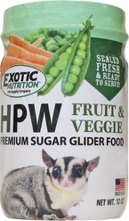 Exotic Nutrition HPW Fruit & Veggie Sugar Glider Food, 12-oz jar