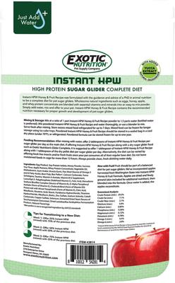 Show full view: Exotic Nutrition Instant-HPW Honey & Fruit Sugar Glider Food, 8-oz bag slide 2 of 6