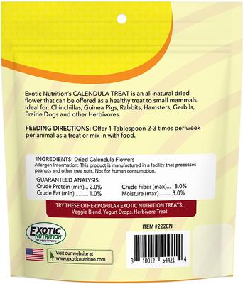 Show full view: Exotic Nutrition Marigold Calendula Officinalis Flower Small Pet Treats, 1-oz bag slide 2 of 6