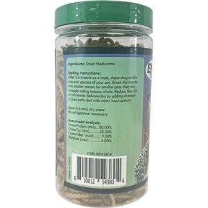Exotic Nutrition Mealworm Munchies Hedgehog & Sugar Glider Treats, 1.96-oz jar