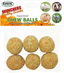 Exotic Nutrition Munchers Marigold & Timothy Chew Balls Small Animal Treats, 6 count