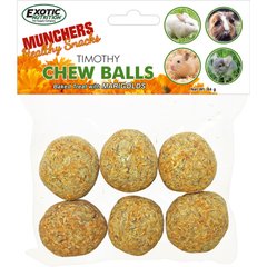 Exotic Nutrition Munchers Marigold & Timothy Chew Balls Small Animal Treats, 6 count