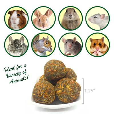 Show full view: Exotic Nutrition Munchers Marigold & Timothy Chew Balls Small Animal Treats, 6 count slide 3 of 6