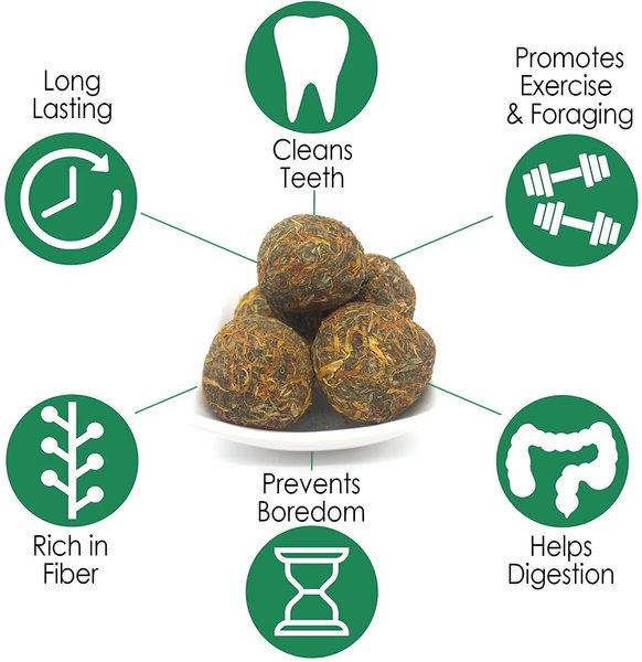 Show full view: Exotic Nutrition Munchers Marigold & Timothy Chew Balls Small Animal Treats, 6 count slide 4 of 6