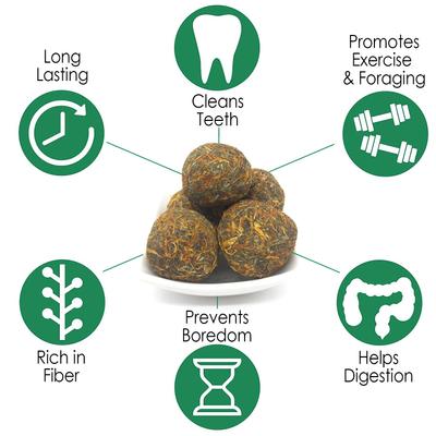 Show full view: Exotic Nutrition Munchers Marigold & Timothy Chew Balls Small Animal Treats, 6 count slide 4 of 6