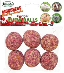 Exotic Nutrition Munchers Rose Petals & Timothy Chew Balls Small Animal Treats, 6 count